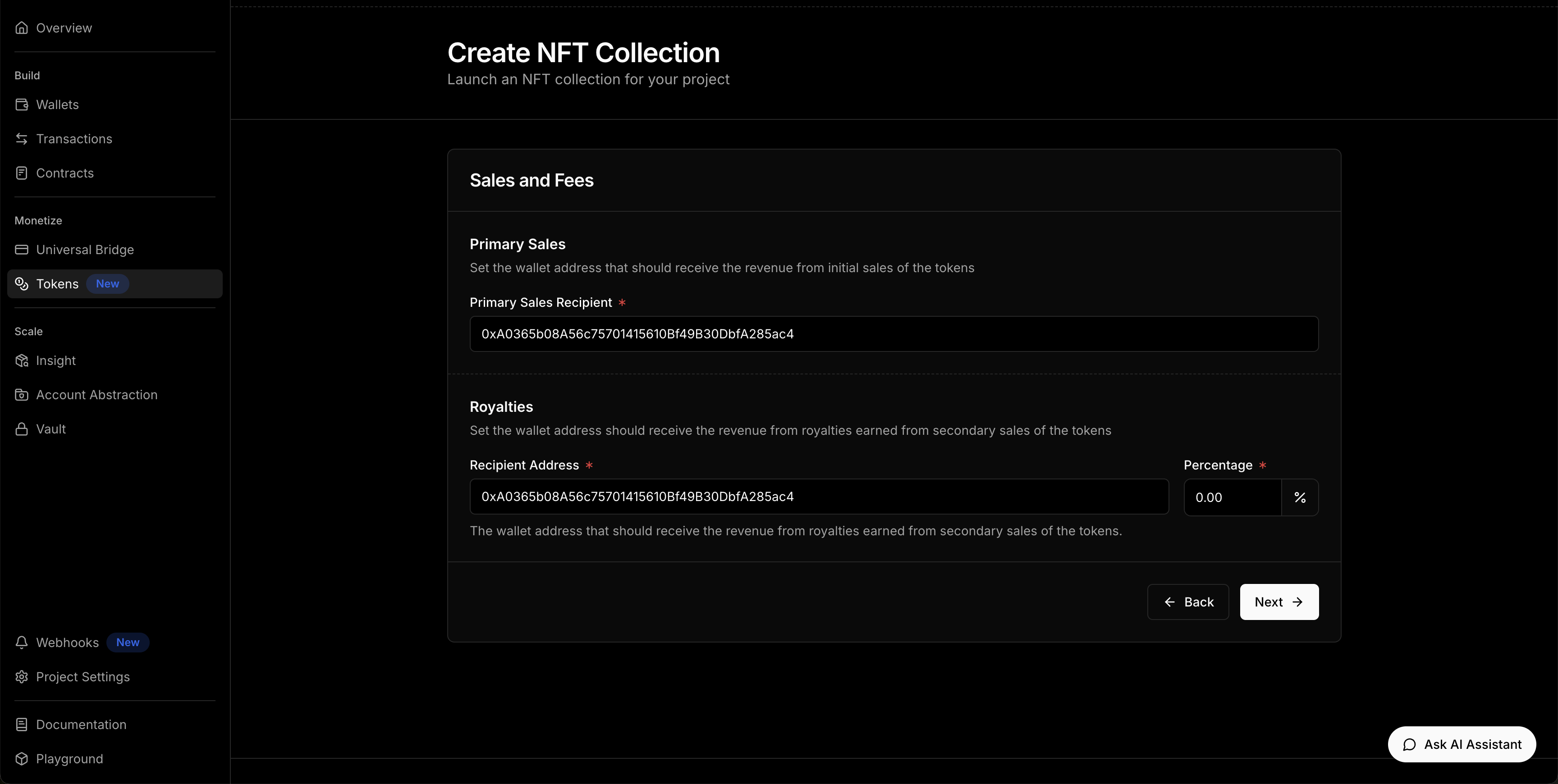 Thirdweb - View Sales and Fees